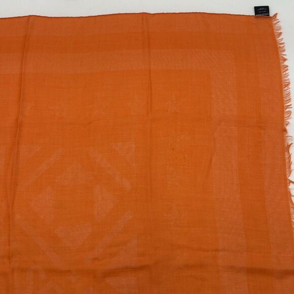 Authentic HERMES Stole Scarf Orange Cashmere #36634613 - Picture 6 of 12